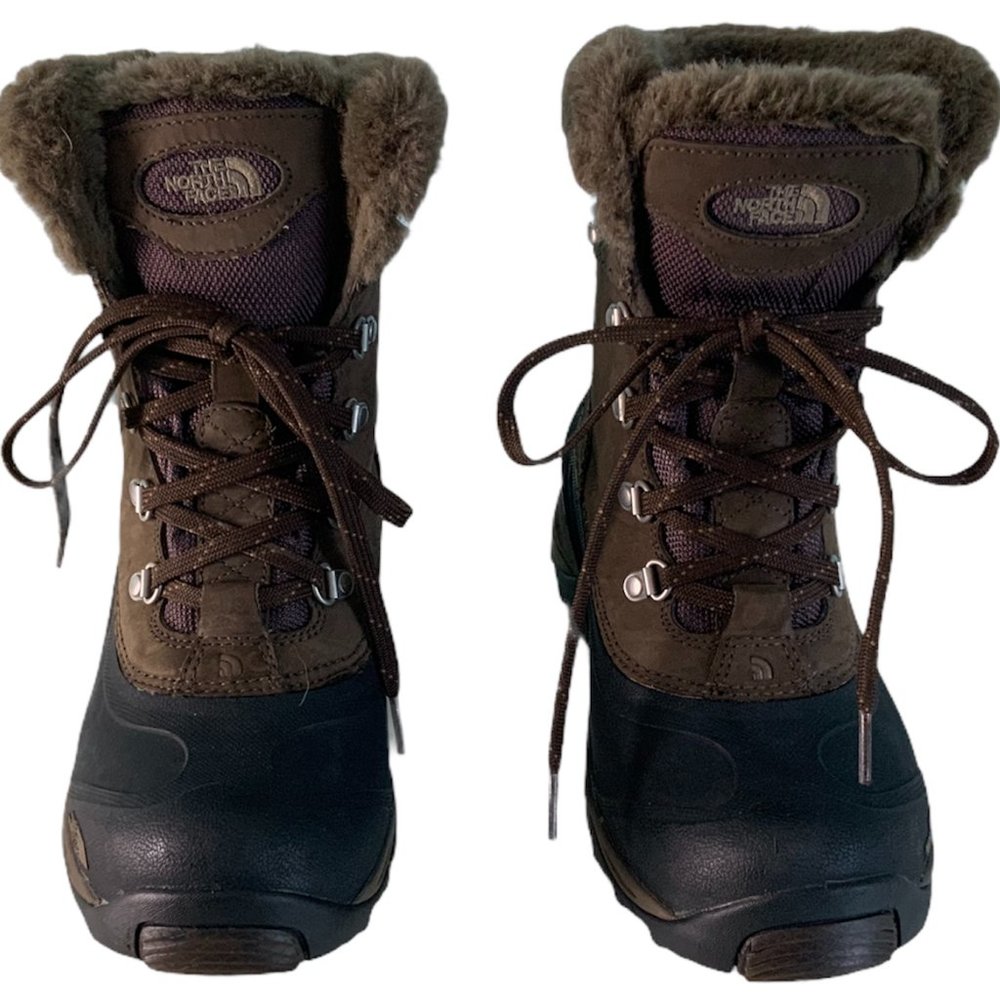 The North Face Snow Winter Boots Sz 6 1/2 Rubber Leather